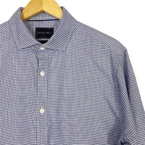 NEW Stitch Note Gingham Plaid Egyptian Cotton Shirt
